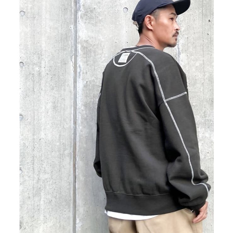 Javaジャバコラボ》ステッチが効く。大人の裏起毛配色ステッチロゴ