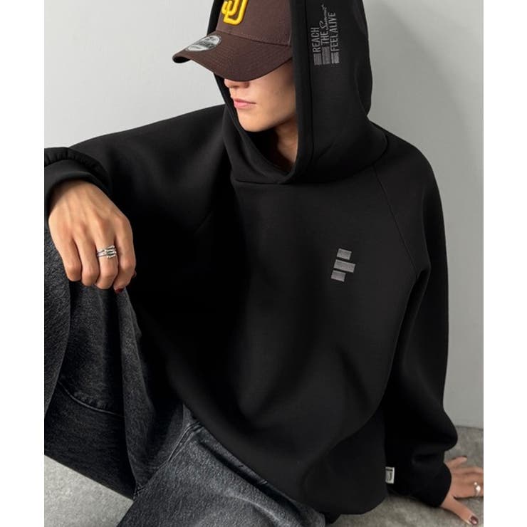 ブラック | 《JaVaジャバコラボ》ゆったり着られる大人カジュアル！ダンボール刺繍パーカー | Classical Elf Men