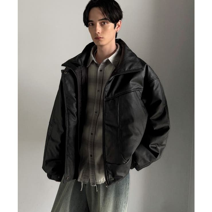 寒さ知らずの防寒力！高級感あふれる中綿フェイクレザーモンスターブルゾン | Classical Elf Men | 詳細画像9 
