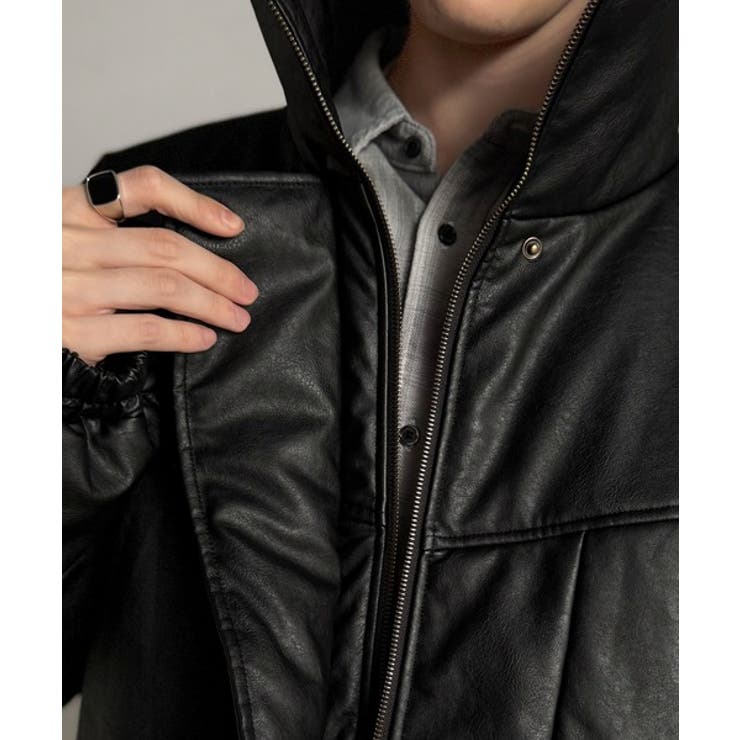 寒さ知らずの防寒力！高級感あふれる中綿フェイクレザーモンスターブルゾン | Classical Elf Men | 詳細画像17 
