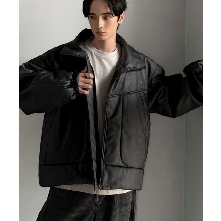 寒さ知らずの防寒力！高級感あふれる中綿フェイクレザーモンスターブルゾン | Classical Elf Men | 詳細画像4 