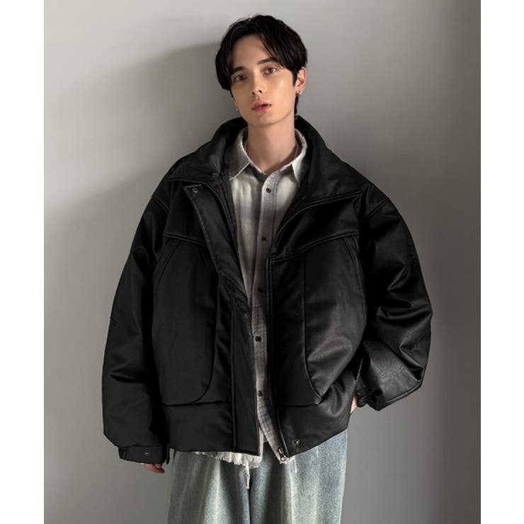 寒さ知らずの防寒力！高級感あふれる中綿フェイクレザーモンスターブルゾン | Classical Elf Men | 詳細画像8 