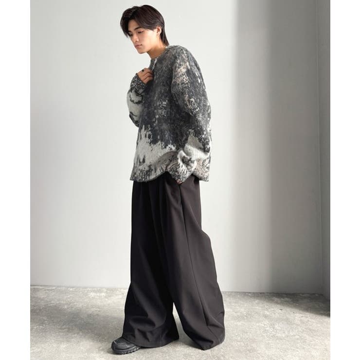 《JaVaジャバコラボ》視線を釘付け。アブストラクト柄ニットプルオーバー（長袖） | Classical Elf Men | 詳細画像8 