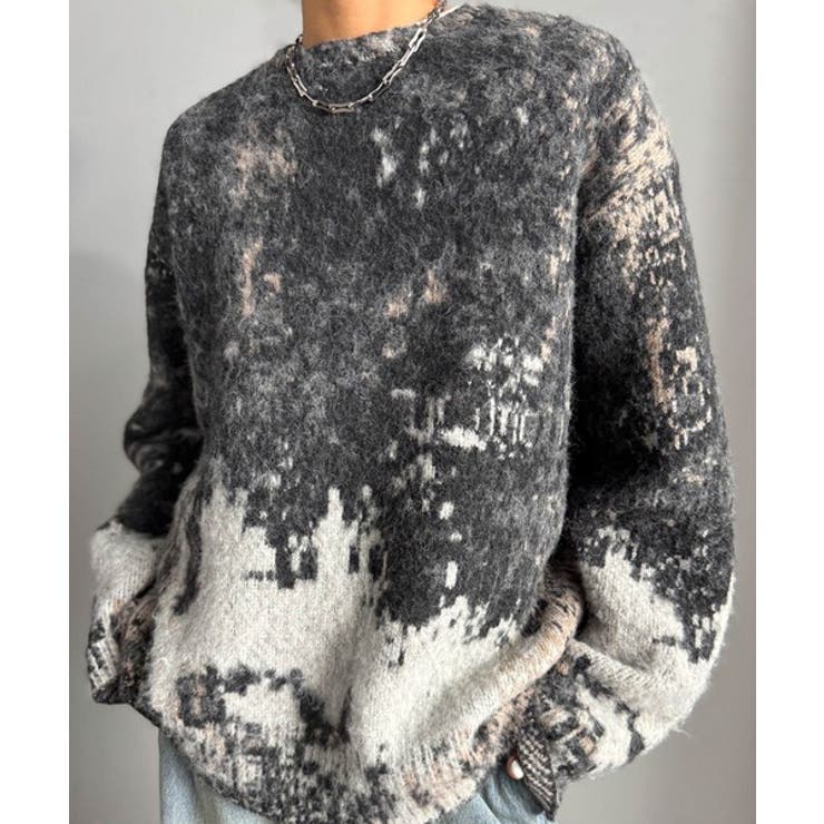 《JaVaジャバコラボ》視線を釘付け。アブストラクト柄ニットプルオーバー（長袖） | Classical Elf Men | 詳細画像9 