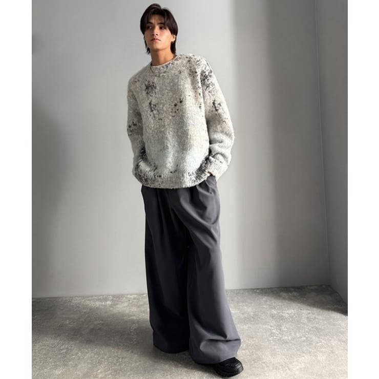 《JaVaジャバコラボ》視線を釘付け。アブストラクト柄ニットプルオーバー（長袖） | Classical Elf Men | 詳細画像2 