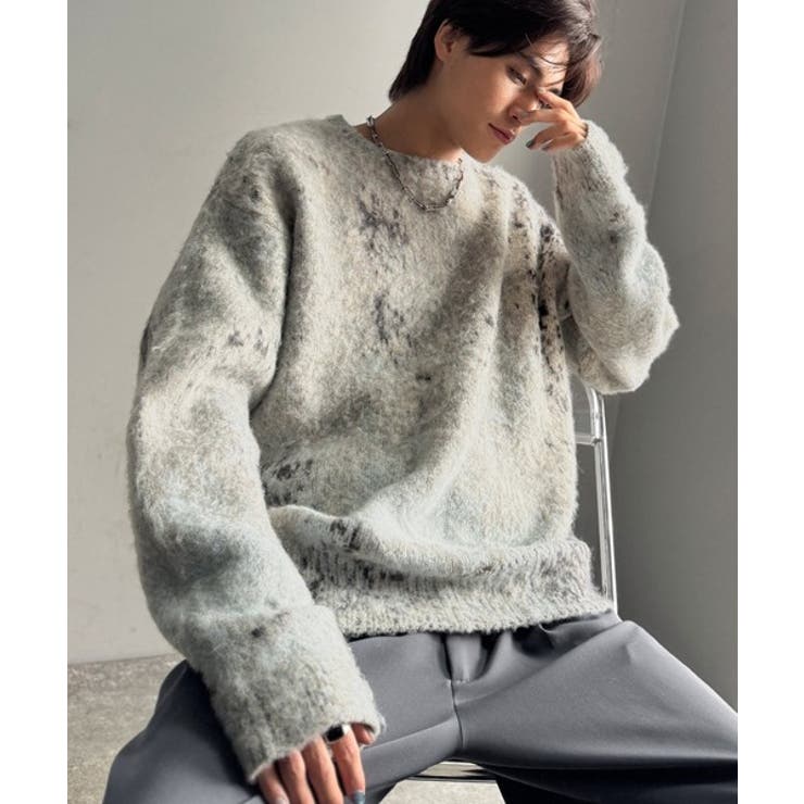 《JaVaジャバコラボ》視線を釘付け。アブストラクト柄ニットプルオーバー（長袖） | Classical Elf Men | 詳細画像3 