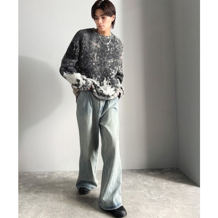 《JaVaジャバコラボ》視線を釘付け。アブストラクト柄ニットプルオーバー（長袖） | Classical Elf Men | 詳細画像6 