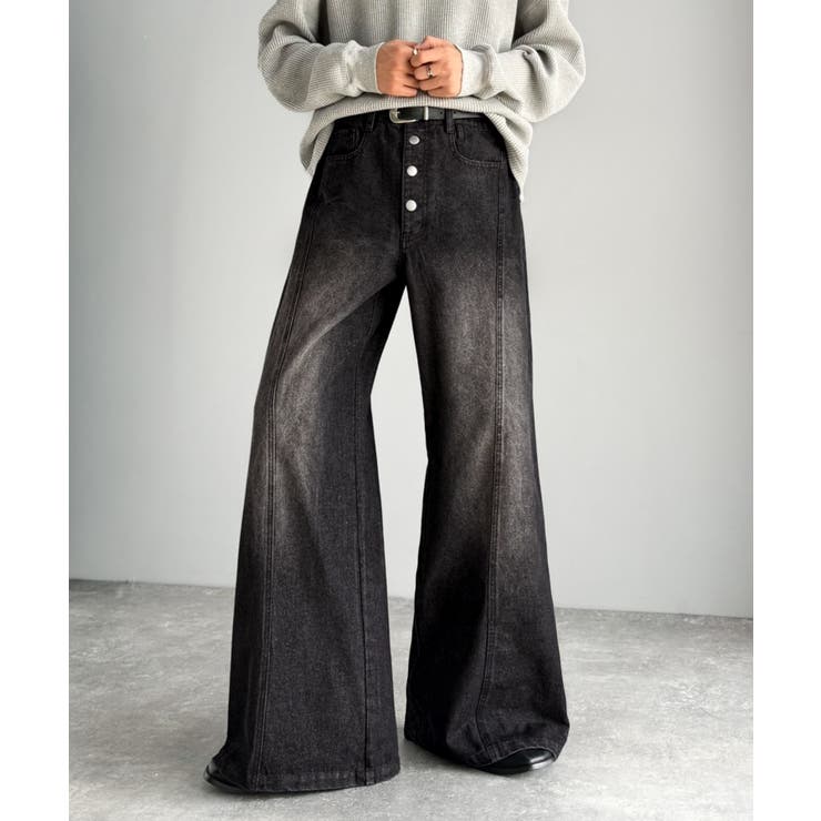 ブラック | 《JaVaジャバコラボ》気付けばヘビロテ確定。ヴィンテージ加工ライン切り替えフラ… | Classical Elf Men