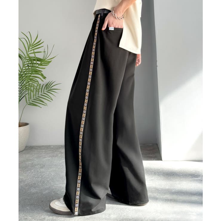 ブラック | 《JaVaジャバコラボ》こなれ感、抜群。裾ドロスト付きジャカードブレードツータッ… | Classical Elf Men