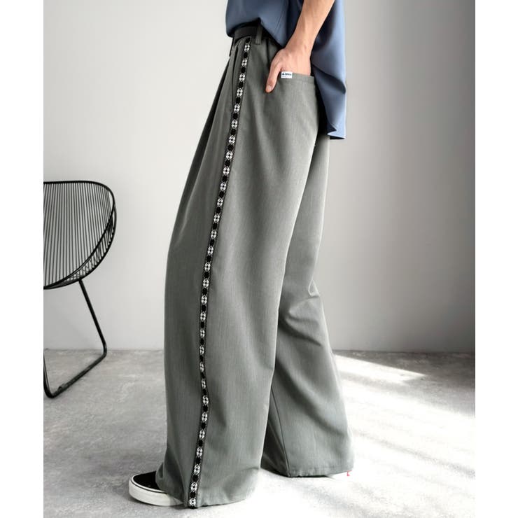 グレー | 《JaVaジャバコラボ》こなれ感、抜群。裾ドロスト付きジャカードブレードツータッ… | Classical Elf Men