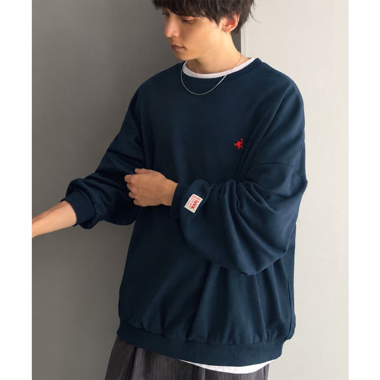 ネイビー | 《JaVaジャバコラボ》毎日に、肩の力を抜いた洒落感を。胸刺繍ライトウェイト裏毛… | Classical Elf Men