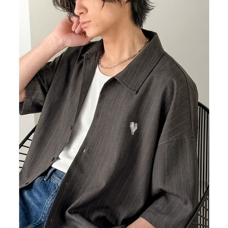 チャコールグレー | 《JaVaジャバコラボ》羽織りとしても重宝する、汎用性の高さが魅力！刺繍入り ヘ… | Classical Elf Men