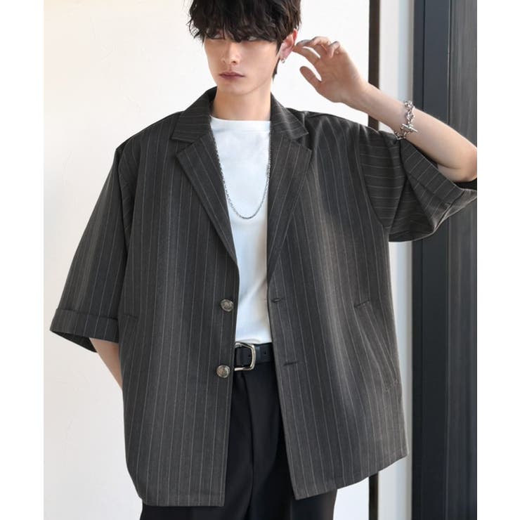 《JaVaジャバコラボ》主役級！アンティーク釦使いストライプ柄ヘリンボン生地シャ… | Classical Elf Men | 詳細画像8 