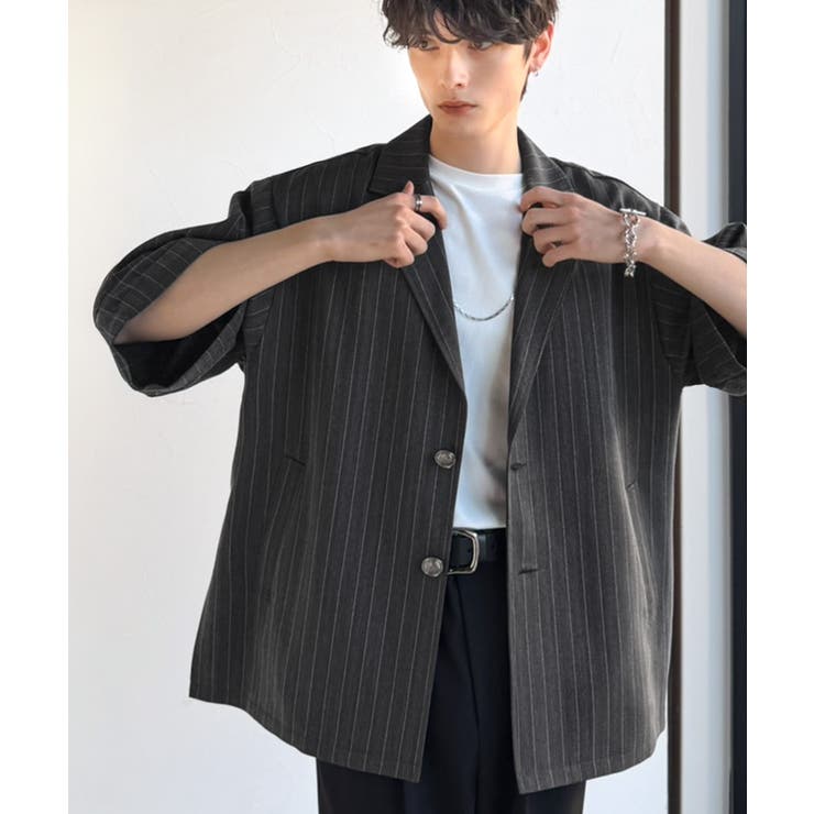 《JaVaジャバコラボ》主役級！アンティーク釦使いストライプ柄ヘリンボン生地シャ… | Classical Elf Men | 詳細画像11 