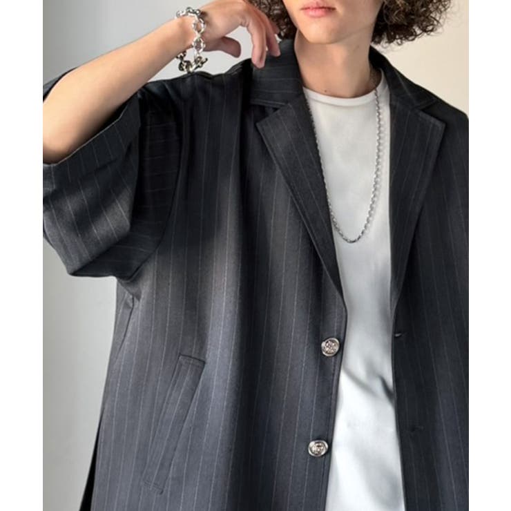 ダークネイビー | 《JaVaジャバコラボ》主役級！アンティーク釦使いストライプ柄ヘリンボン生地シャ… | Classical Elf Men