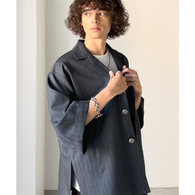 《JaVaジャバコラボ》主役級！アンティーク釦使いストライプ柄ヘリンボン生地シャ… | Classical Elf Men | 詳細画像18 