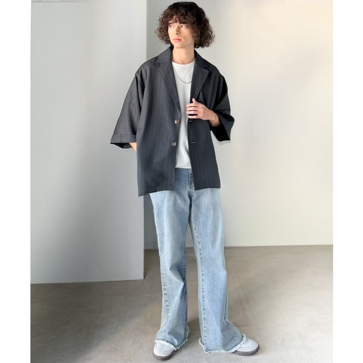 《JaVaジャバコラボ》主役級！アンティーク釦使いストライプ柄ヘリンボン生地シャ… | Classical Elf Men | 詳細画像25 