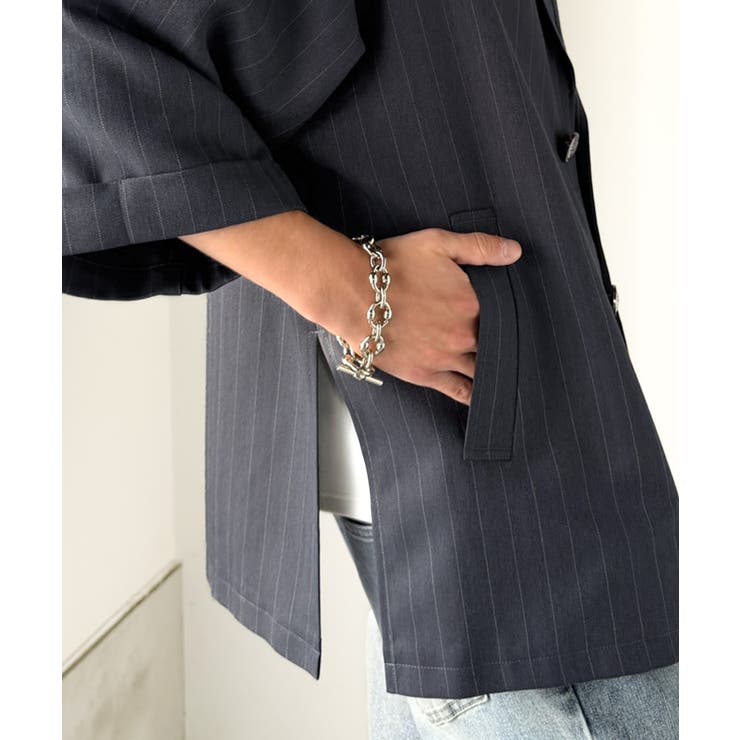 《JaVaジャバコラボ》主役級！アンティーク釦使いストライプ柄ヘリンボン生地シャ… | Classical Elf Men | 詳細画像28 