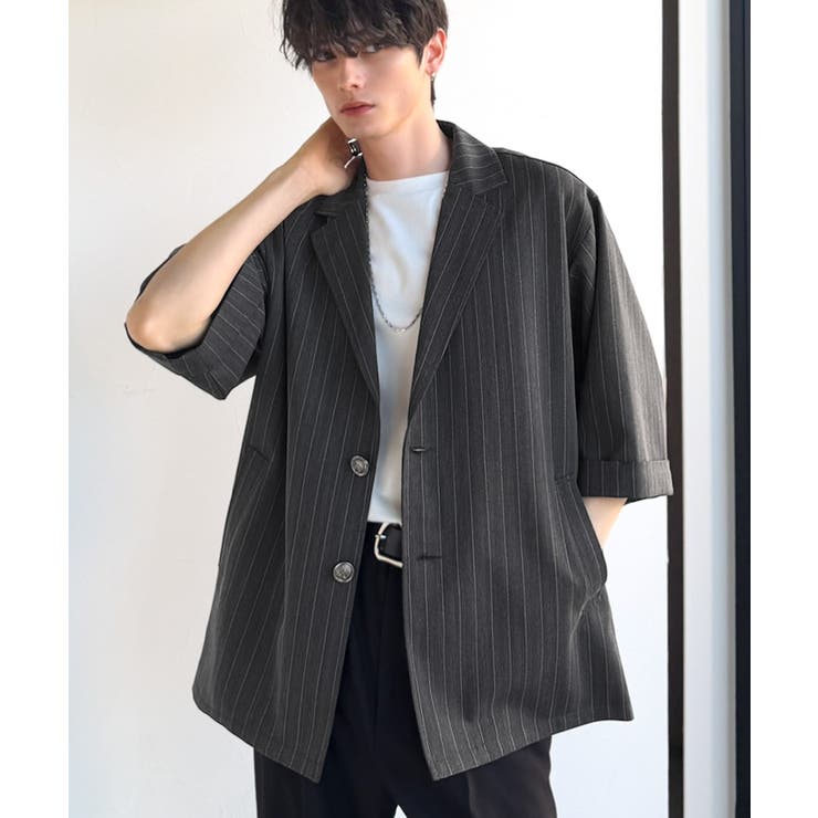 《JaVaジャバコラボ》主役級！アンティーク釦使いストライプ柄ヘリンボン生地シャ… | Classical Elf Men | 詳細画像2 