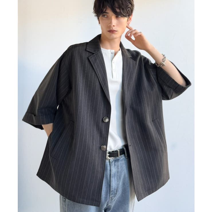 《JaVaジャバコラボ》主役級！アンティーク釦使いストライプ柄ヘリンボン生地シャ… | Classical Elf Men | 詳細画像5 