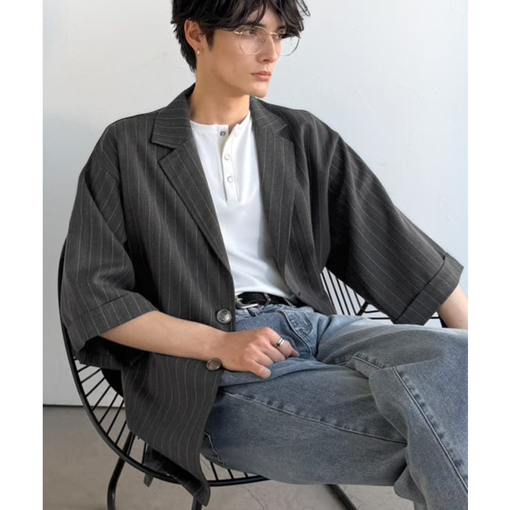 《JaVaジャバコラボ》主役級！アンティーク釦使いストライプ柄ヘリンボン生地シャ… | Classical Elf Men | 詳細画像7 