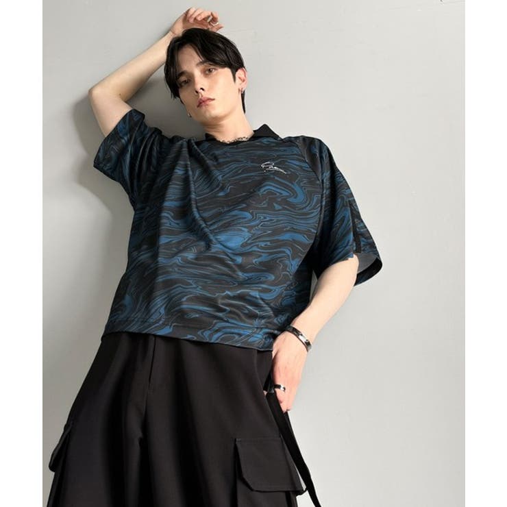 《JaVaジャバコラボ》ラインストーン使い総柄ゲーム半袖Tシャツ | Classical Elf Men | 詳細画像13 