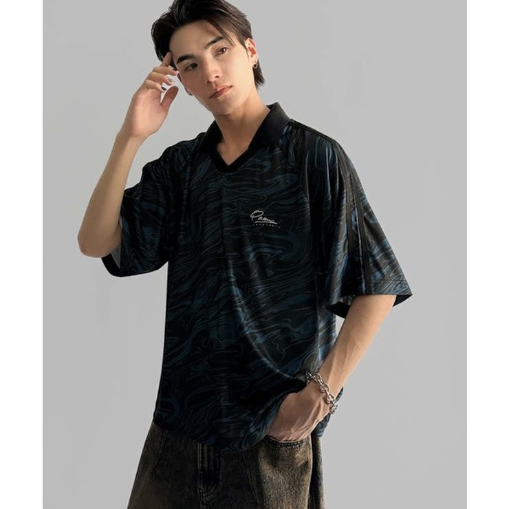 《JaVaジャバコラボ》ラインストーン使い総柄ゲーム半袖Tシャツ | Classical Elf Men | 詳細画像18 