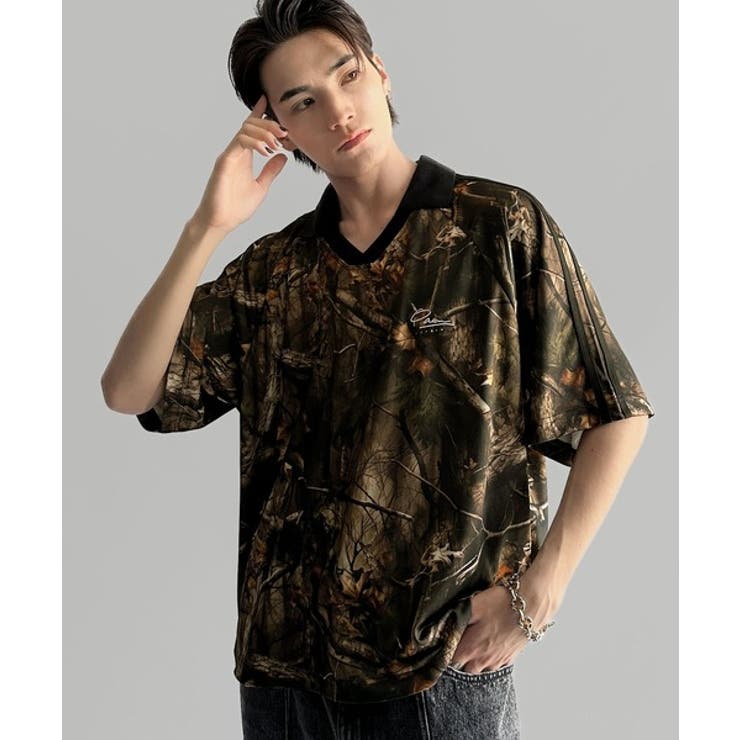 《JaVaジャバコラボ》ラインストーン使い総柄ゲーム半袖Tシャツ | Classical Elf Men | 詳細画像1 