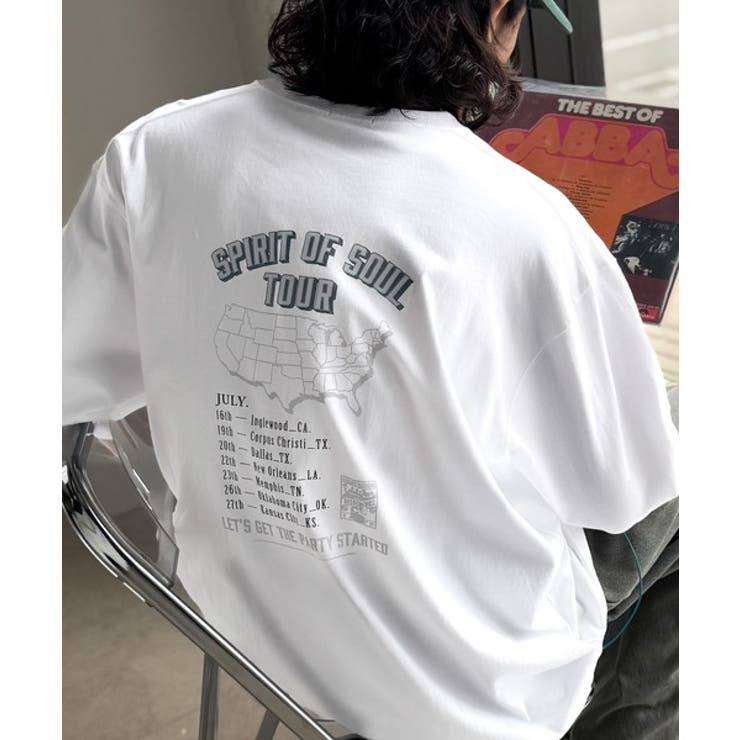 ホワイト | 《JaVaジャバコラボ》「前後抜かりなし。」綿100%レコード盤レトロツアーロゴ… | Classical Elf Men