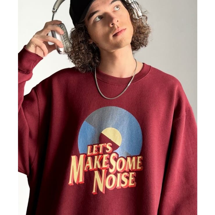 レッド | 《JaVaジャバコラボ》裏起毛レコード盤レトロツアーロゴトレーナー | Classical Elf Men