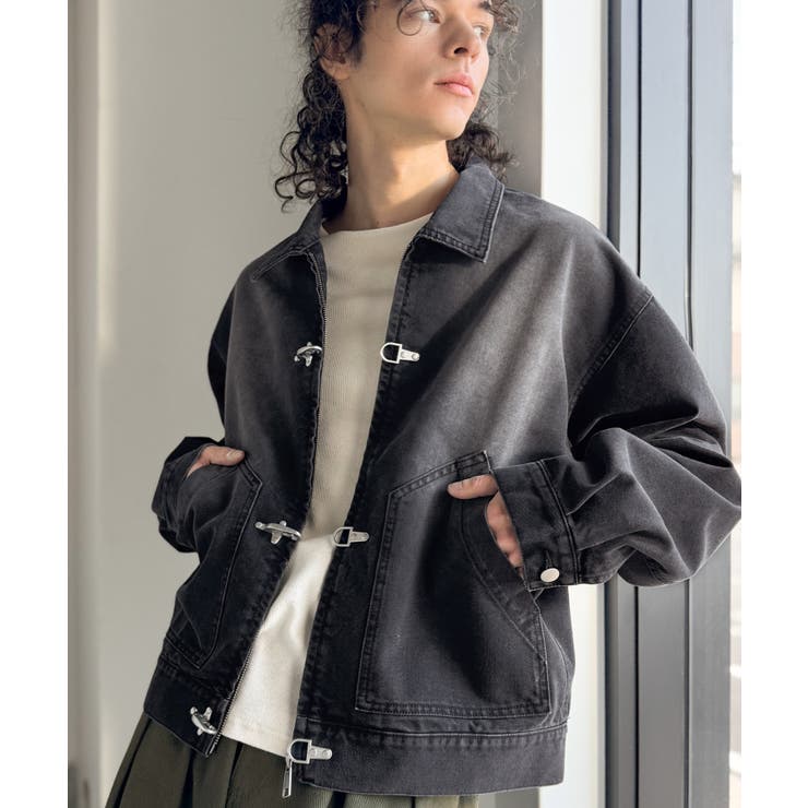 ブラック | 《JaVaジャバコラボ》留めて映える、無骨な風合い。ショート丈ファイヤーマンフッ… | Classical Elf Men