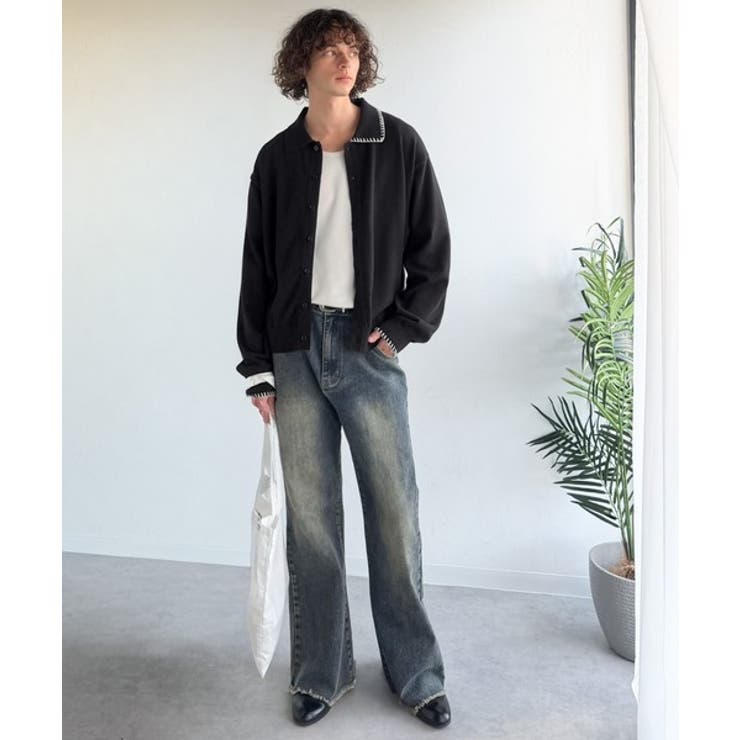 《JaVaジャバコラボ》さりげない配色で着こなしに差を。ステッチ配色ショート丈ニ… | Classical Elf Men | 詳細画像11 