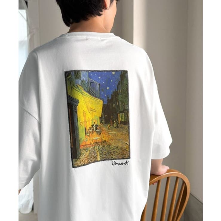 《ゴッホ絵画グラフィック》ステッチ刺繍MIXデザイン 高機能半袖Tシャツ【接触冷… | Classical Elf Men | 詳細画像7 