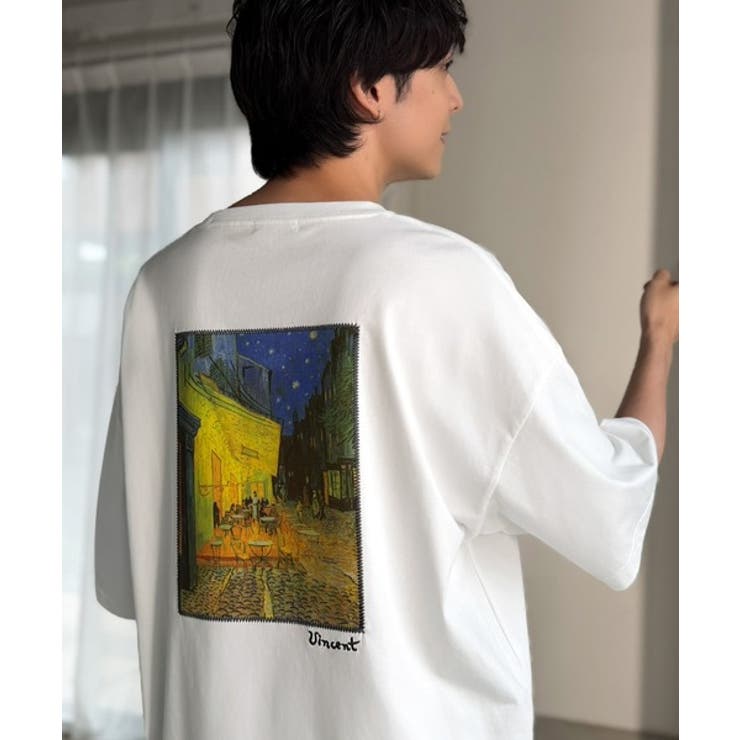 《ゴッホ絵画グラフィック》ステッチ刺繍MIXデザイン 高機能半袖Tシャツ【接触冷… | Classical Elf Men | 詳細画像11 