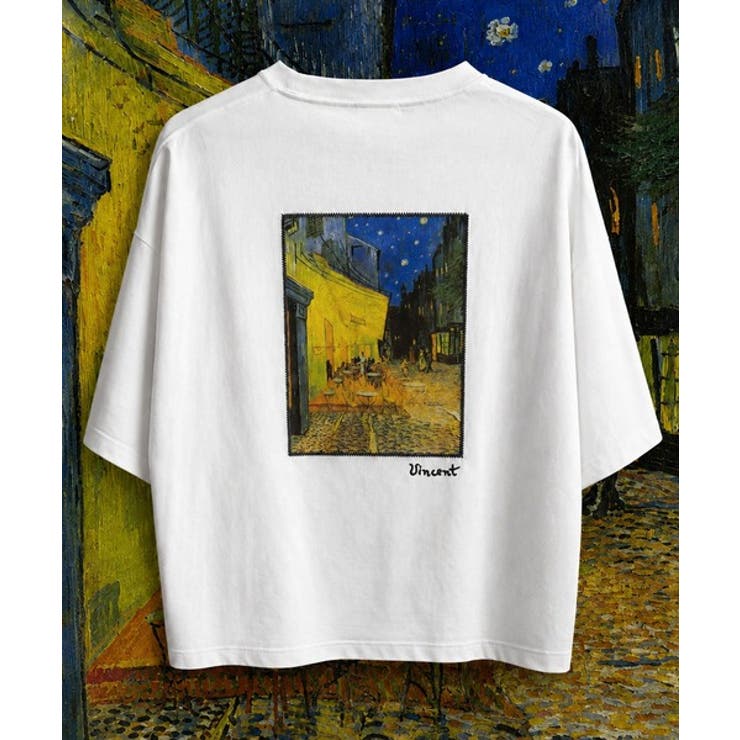 《ゴッホ絵画グラフィック》ステッチ刺繍MIXデザイン 高機能半袖Tシャツ【接触冷… | Classical Elf Men | 詳細画像14 