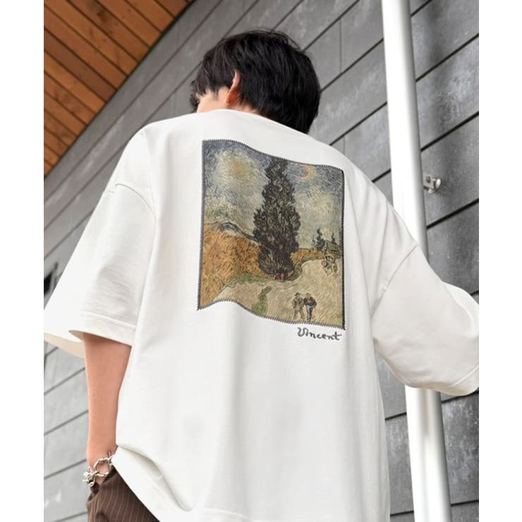 《ゴッホ絵画グラフィック》ステッチ刺繍MIXデザイン 高機能半袖Tシャツ【接触冷… | Classical Elf Men | 詳細画像16 