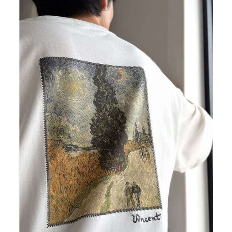 《ゴッホ絵画グラフィック》ステッチ刺繍MIXデザイン 高機能半袖Tシャツ【接触冷… | Classical Elf Men | 詳細画像17 