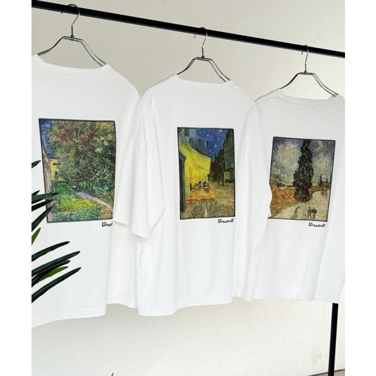 《ゴッホ絵画グラフィック》ステッチ刺繍MIXデザイン 高機能半袖Tシャツ【接触冷… | Classical Elf Men | 詳細画像2 
