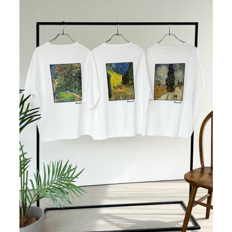 《ゴッホ絵画グラフィック》ステッチ刺繍MIXデザイン 高機能半袖Tシャツ【接触冷… | Classical Elf Men | 詳細画像3 