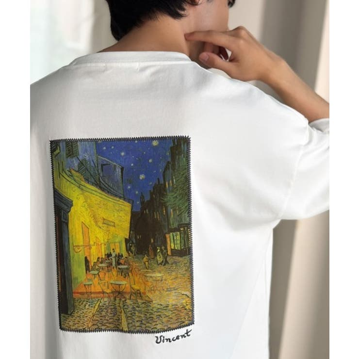 《ゴッホ絵画グラフィック》ステッチ刺繍MIXデザイン 高機能半袖Tシャツ【接触冷… | Classical Elf Men | 詳細画像6 