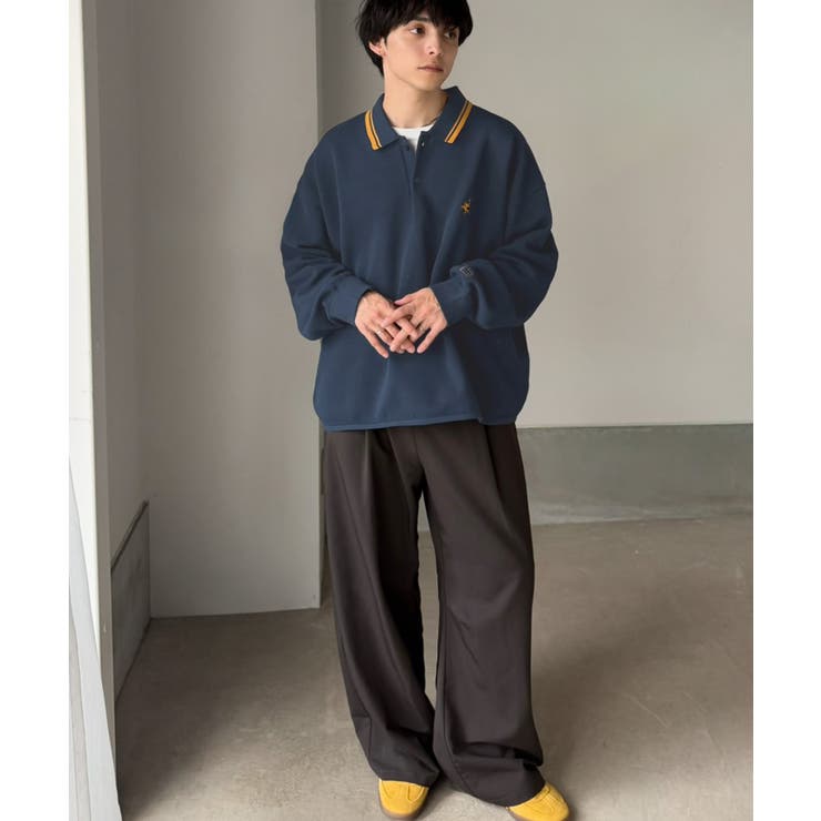 《JaVaジャバコラボ》アイロン要らずで毎日着られる！胸刺繍入り襟ライン配色ニッ… | Classical Elf Men | 詳細画像38 