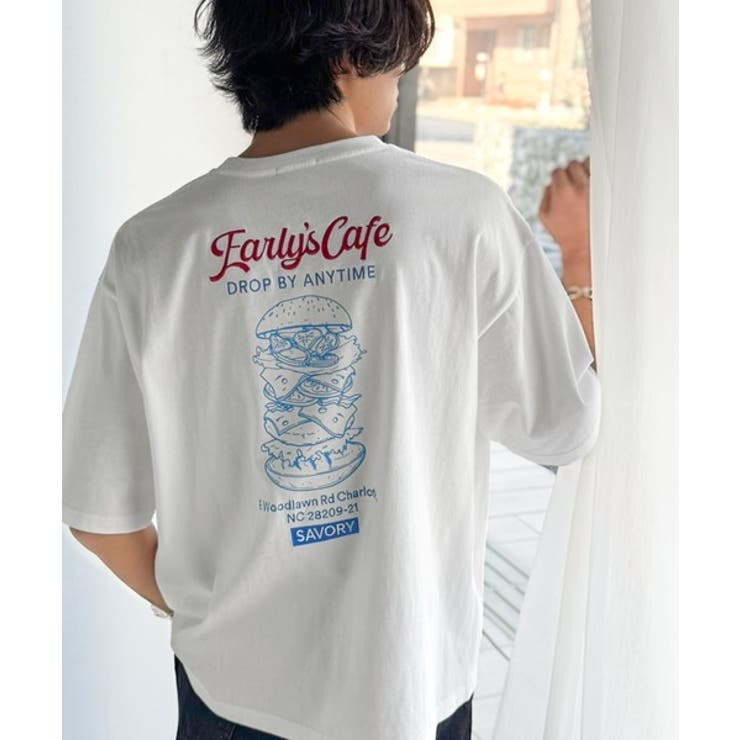 《JaVaジャバコラボ》遊び心のあるカフェロゴが映えるバックプリントT。刺繍使い… | Classical Elf Men | 詳細画像4 
