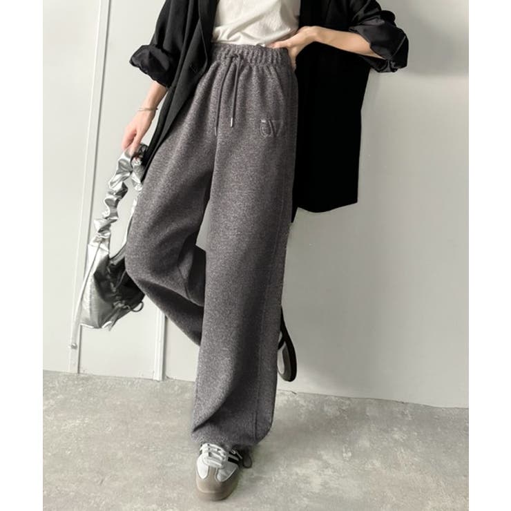 JaVaジャバコラボ》まるで毛布。裾ドロストロゴ刺繍ミックス調