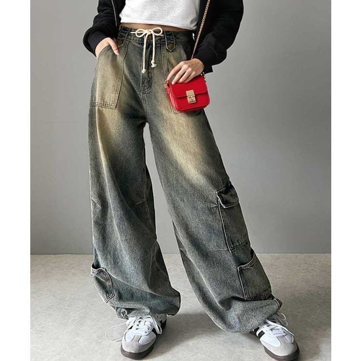 《Javaジャバコラボ》旬なこなれ感。ヴィンテージ加工裾ドロストワイドデニム | Classical Elf  | 詳細画像18 