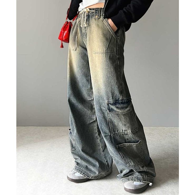 《Javaジャバコラボ》旬なこなれ感。ヴィンテージ加工裾ドロストワイドデニム | Classical Elf  | 詳細画像19 