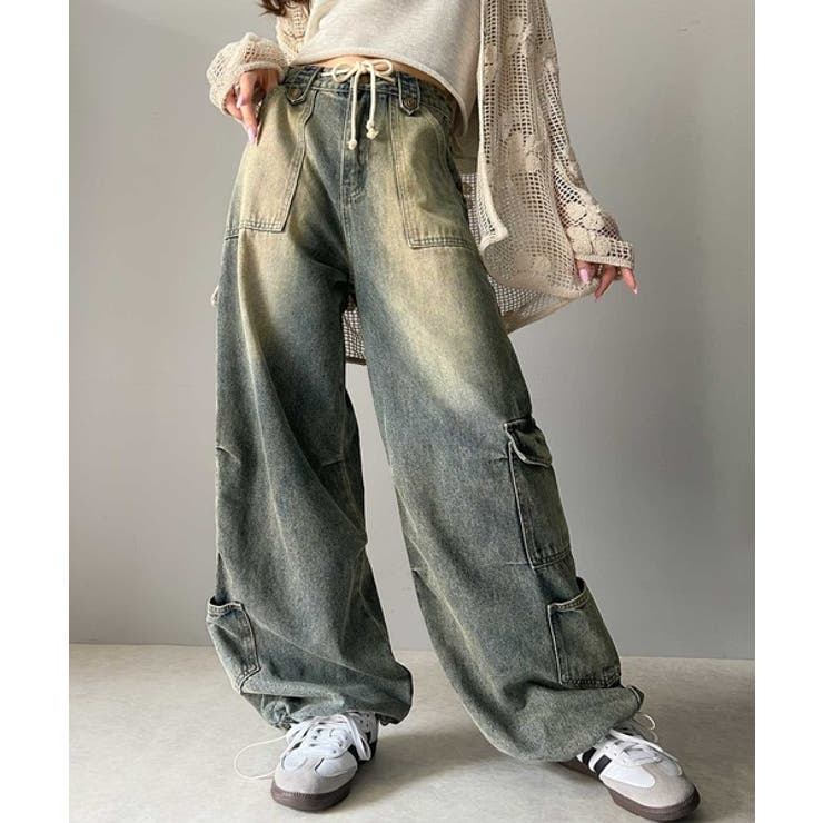 《Javaジャバコラボ》旬なこなれ感。ヴィンテージ加工裾ドロストワイドデニム | Classical Elf  | 詳細画像21 