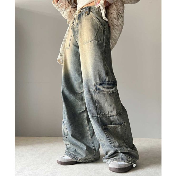 《Javaジャバコラボ》旬なこなれ感。ヴィンテージ加工裾ドロストワイドデニム | Classical Elf  | 詳細画像22 