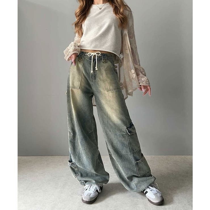 《Javaジャバコラボ》旬なこなれ感。ヴィンテージ加工裾ドロストワイドデニム | Classical Elf  | 詳細画像23 