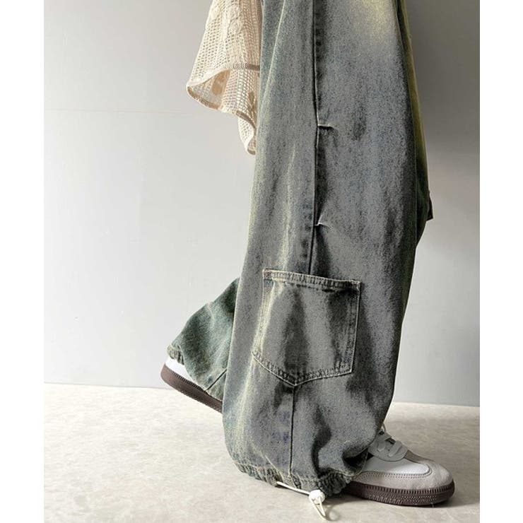 《Javaジャバコラボ》旬なこなれ感。ヴィンテージ加工裾ドロストワイドデニム | Classical Elf  | 詳細画像25 