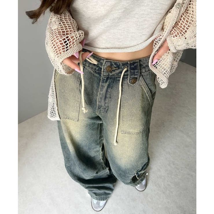 《Javaジャバコラボ》旬なこなれ感。ヴィンテージ加工裾ドロストワイドデニム | Classical Elf  | 詳細画像27 